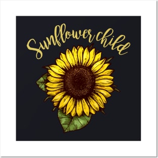 Sunflower Child Yellow Beautiful Daughter Posters and Art